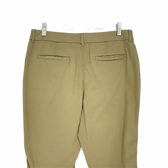Chico's Pants Women's 1 Brown Cream Ankle Utility Slim High Rise Roll Tab Hem - Picture 7 of 9